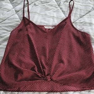 Lush Burgundy Polka Dot Tank